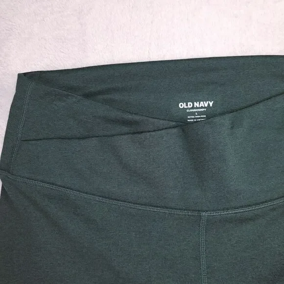 OLD NAVY Extra High-Waisted Cloud Comfy Leggings Women's Size L GREEN Active Gym - Picture 5 of 8
